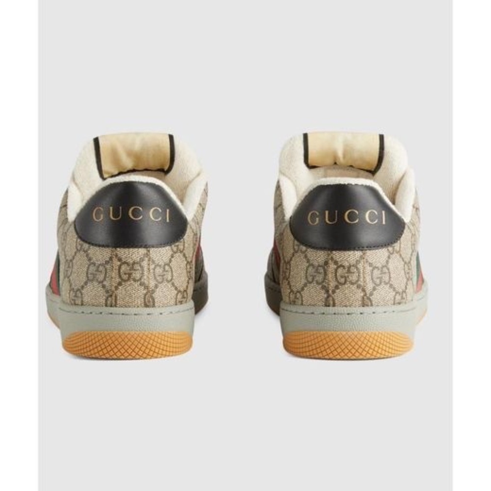 GUCCI Men's Screener Sneaker GG Monogram Beige Ebony Size 9.5 (US) NIB 674530 - Picture 4 of 12
